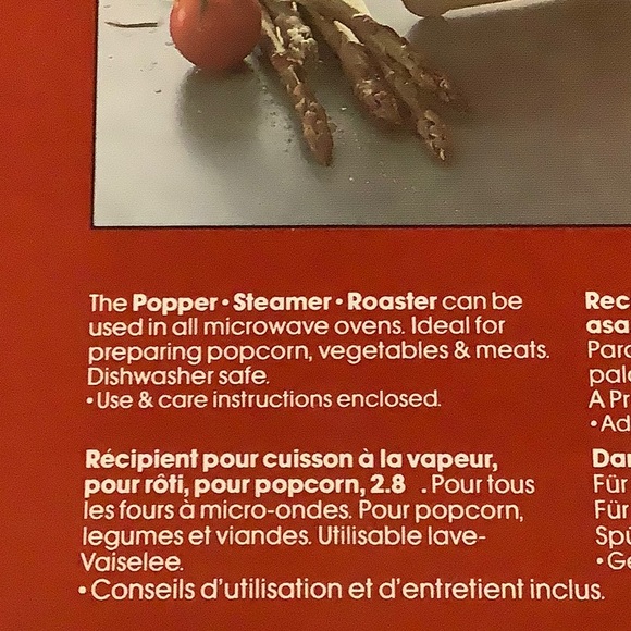 Anchor Hocking Kitchen Anchor Ovenware Popcorn Popper Veggie